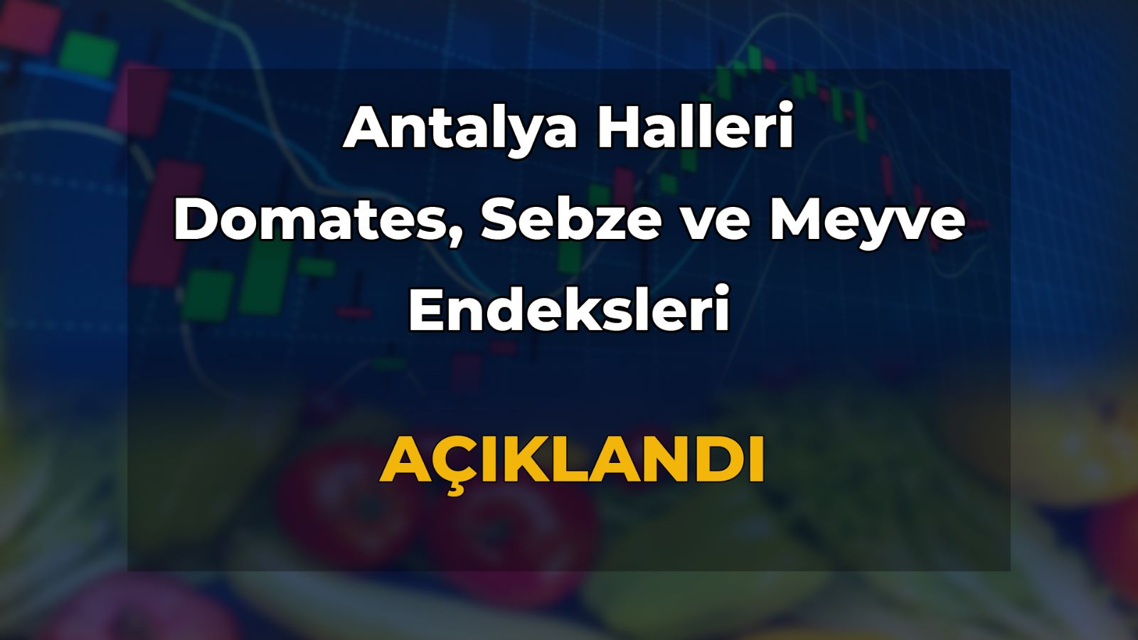 ANTALYA TİCARET BORSASI EKİM AYI HAL ENDEKSİNİ AÇIKLADI