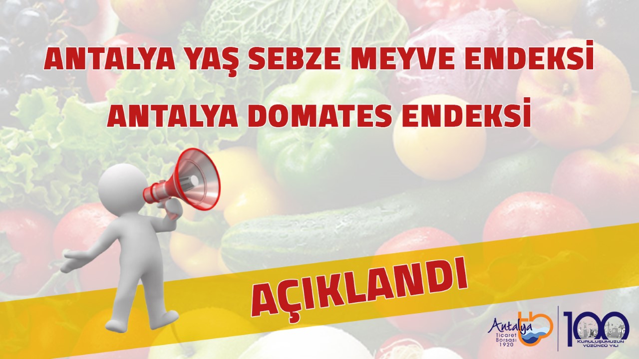 EKİM AYI HAL ENDEKSİ AÇIKLANDI