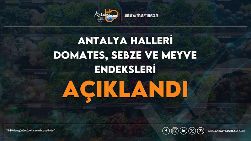 ATB ŞUBAT HAL ENDEKSİNİ AÇIKLADI