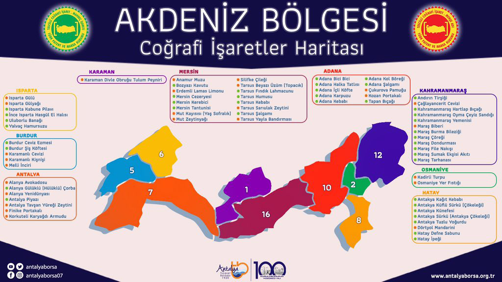 AKDENİZ`İN `COĞRAFİ İŞARET` HARİTASI ÇIKTI